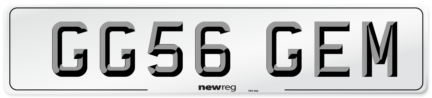 GG56 GEM Number Plate from New Reg